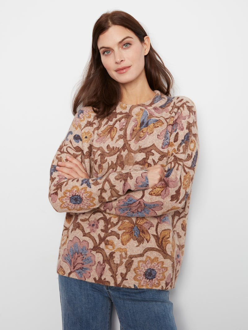Printed Sweater w/ Zip