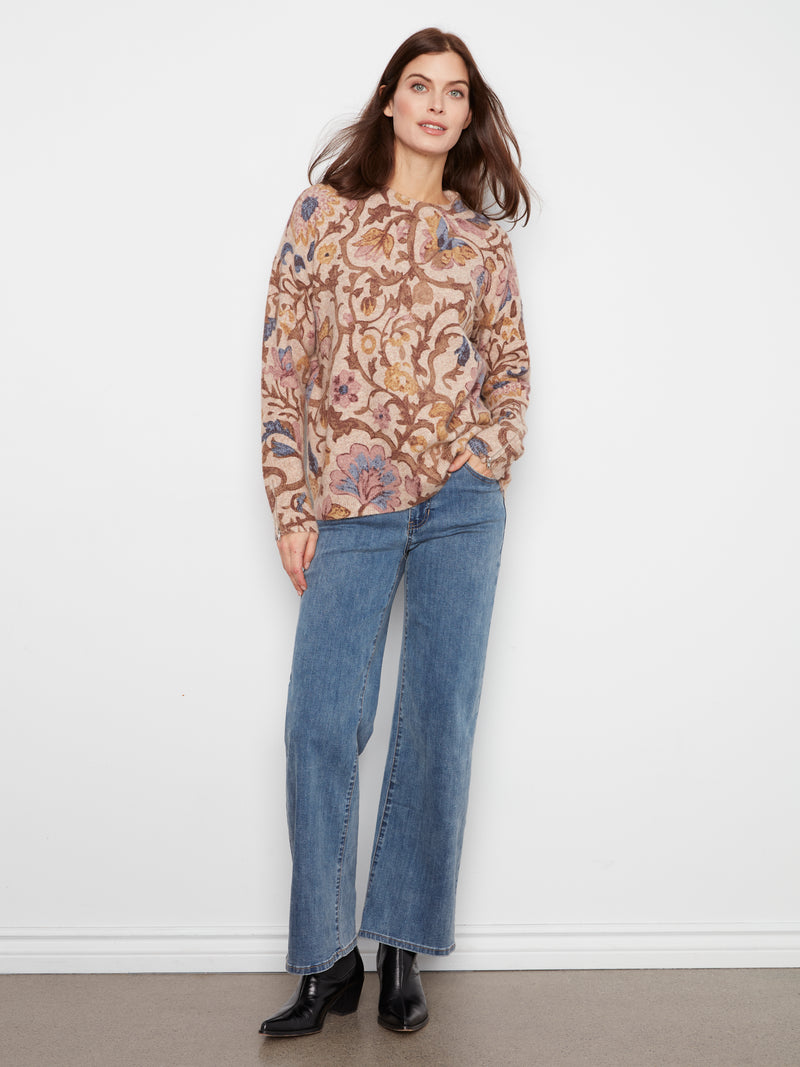 Printed Sweater w/ Zip