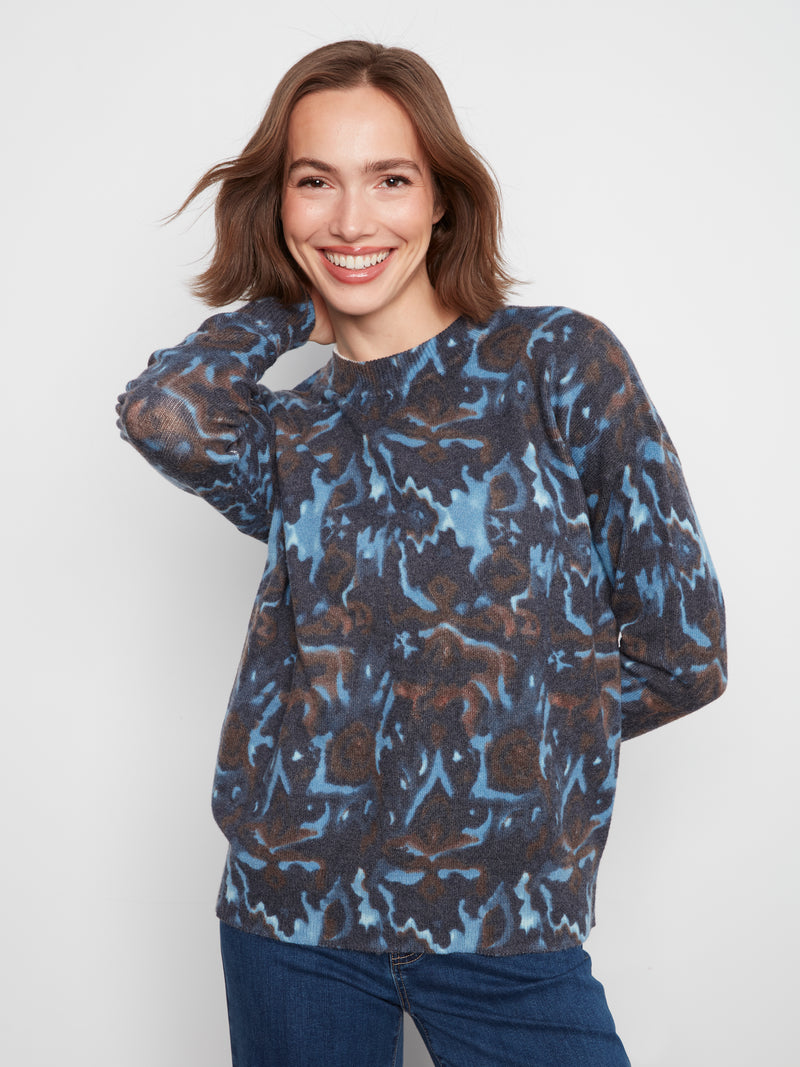 Printed Sweater w/ Zip