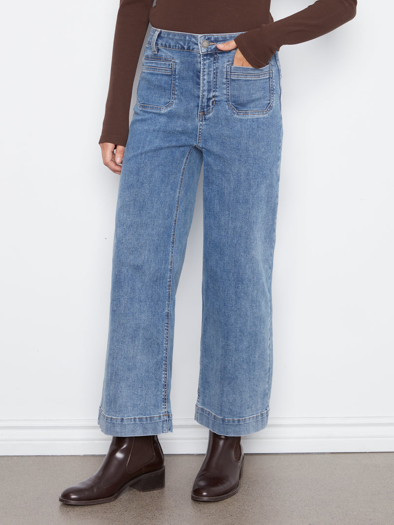 Cropped Denim Pants