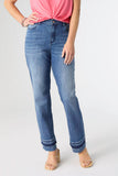 Contrast Raw Hem Denim