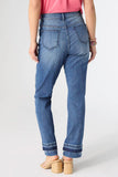 Contrast Raw Hem Denim