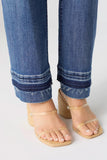Contrast Raw Hem Denim