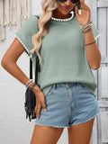 Crochet Trim Sweater