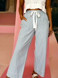 Mid Rise Stripe Denim