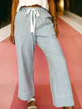 Mid Rise Stripe Denim