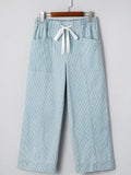 Mid Rise Stripe Denim