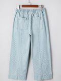 Mid Rise Stripe Denim