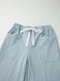 Mid Rise Stripe Denim