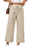 Striped Cropped Casual Pant