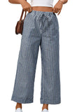Striped Cropped Casual Pant