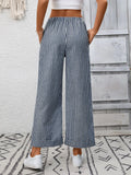 Striped Cropped Casual Pant