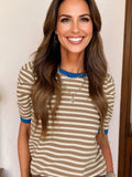 Brown Stripe Top