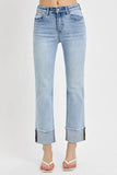High Rise Cuffed Jeans