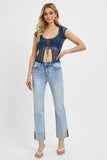 High Rise Cuffed Jeans