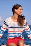 3/4 Sleeve Cable Sweater